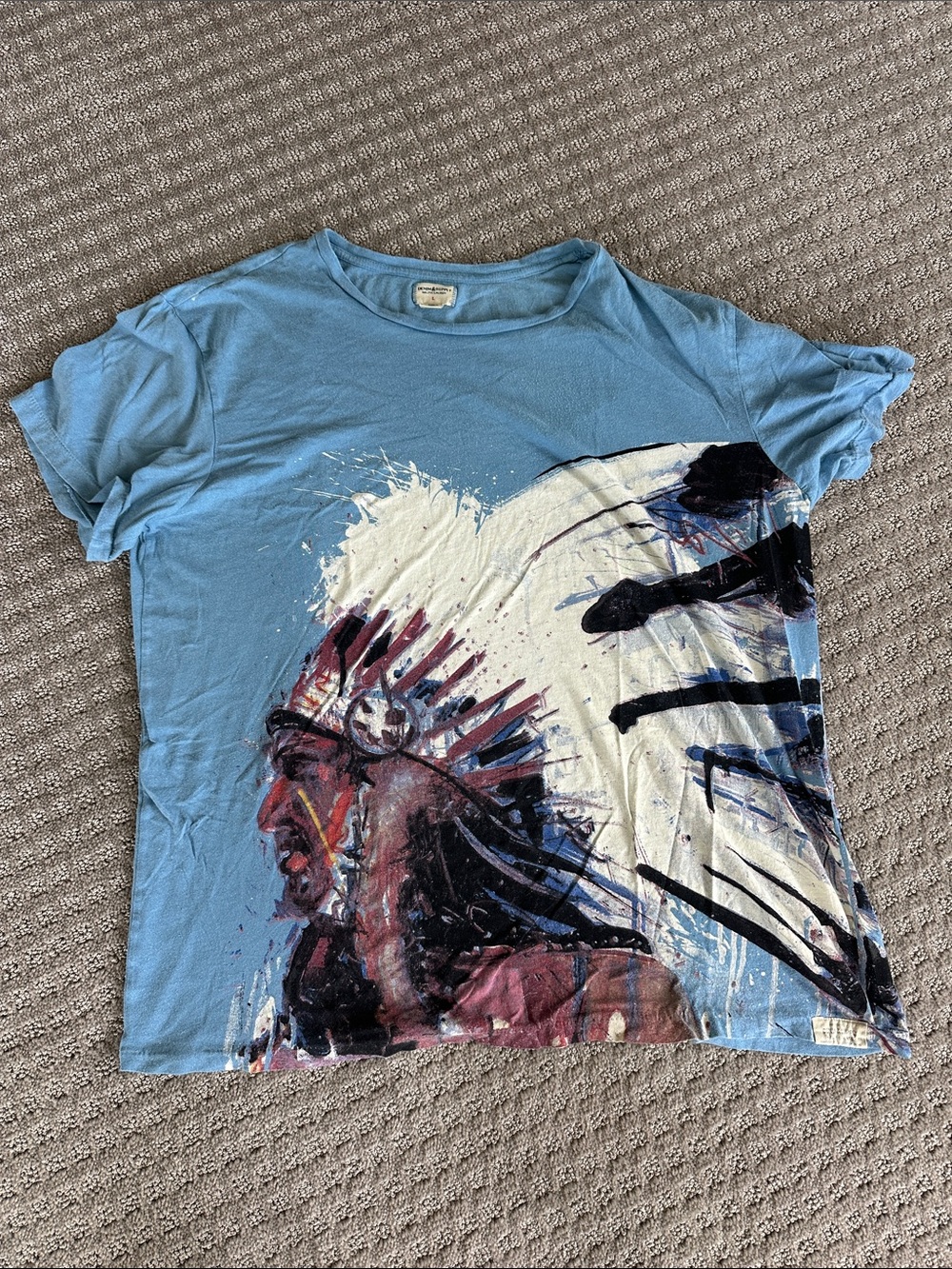 Denim & Supply Ralph Lauren Indian / Native Blue Tee